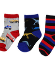 Cars & Dinosaur Socks 3pk Assorted