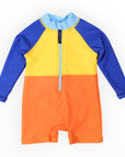 Colour Block Zip Rash Suit