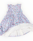 Floral Smocked Dress Blue