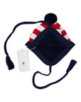 Lined Knit Beanie White Stripe