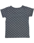 Organic Cotton Short Sleeve Top Charcoal Spot