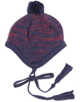 Fleck Knit Beanie Red & Navy