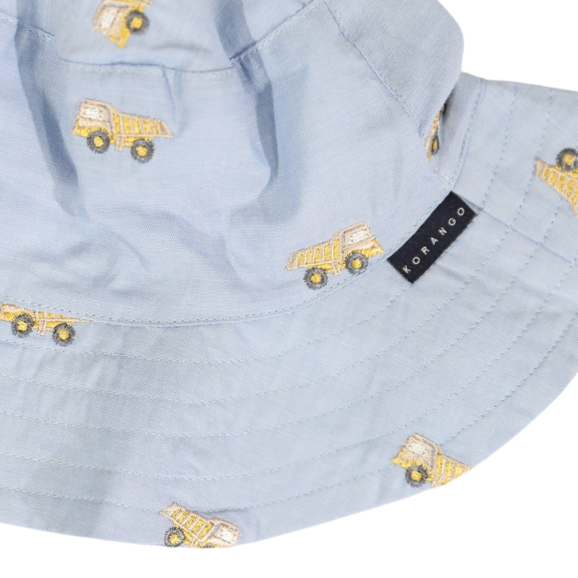 Embroidered Truck Chambray Sun Hat Light