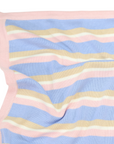 Stripe Knit Blanket Blue
