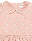 Unicorn Print Cotton Dress Dusty Pink