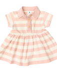 Striped Polo Dress Dusty Pink
