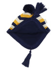Striped Knit Beanie Mustard & Navy