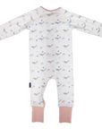 Narwhal Zip Onesie White