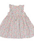 Frill Smocked Dress Red Floral