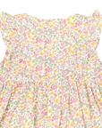 Frill Smocked Dress Yellow Floral