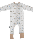 Narwhal Zip Onesie White