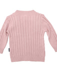 Long Textured Knit Cardigan Dusty Pink