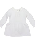 Quilted Dress with Bunny Applique White