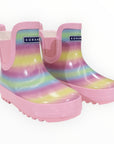 Glitter Rainbow Short Gumboot Pink