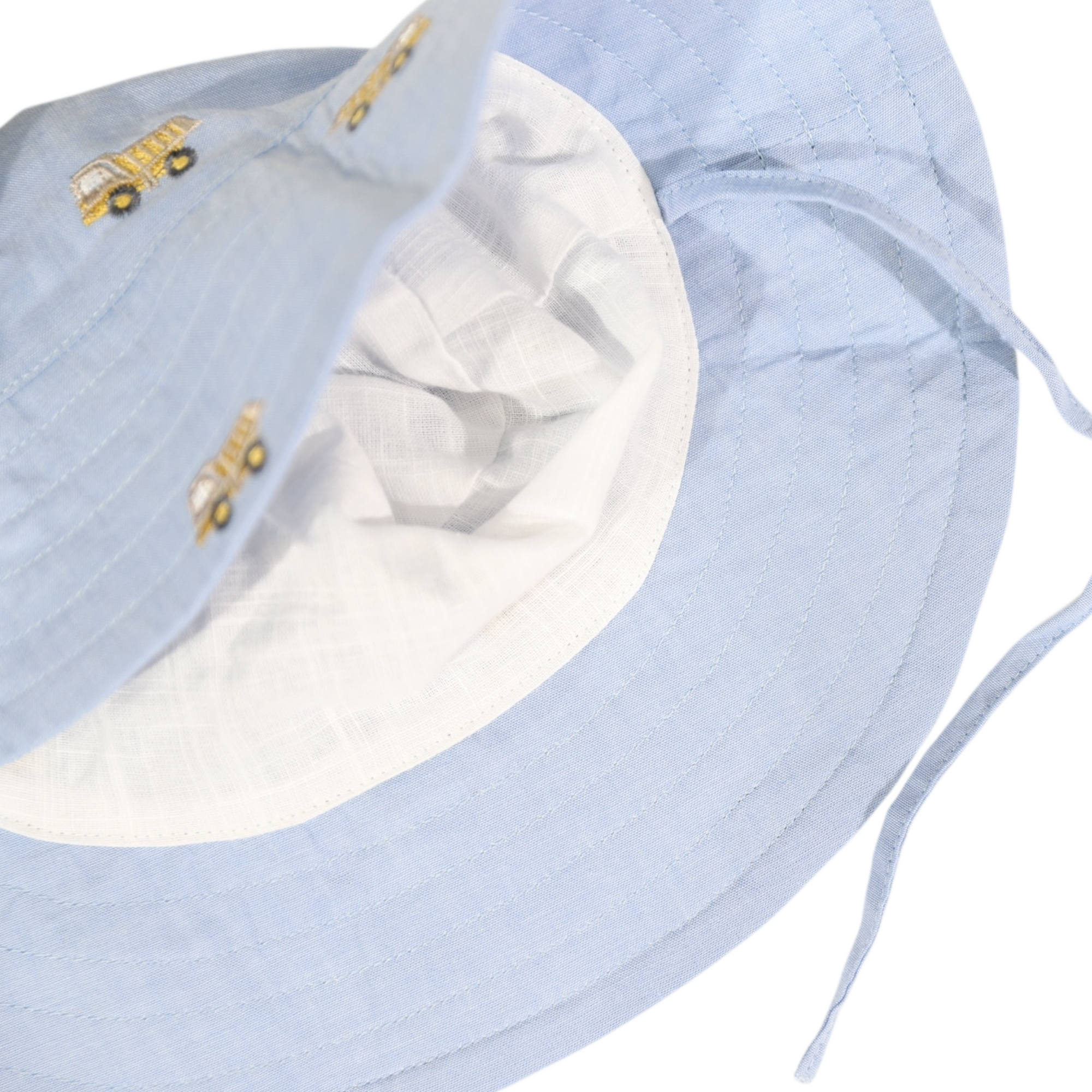 Embroidered Truck Chambray Sun Hat Light