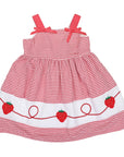Strawberry Seersucker Dress Red