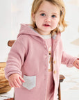 Hooded Knit Jacket Pink