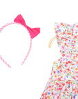Gingham Headband Hot Pink