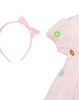Gingham Headband Pink