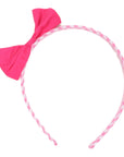 Gingham Headband Hot Pink