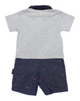 Race Car Short Sleeve Onesie Grey