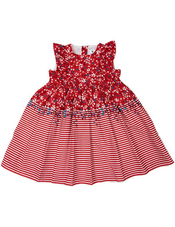 Red Floral Border Print Dress