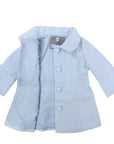 Faux Wool Collared Overcoat Alice Blue