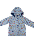 Cars and Trucks Raincoat Blue