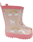 Unicorn & Rainbows Gumboot Dusty Pink