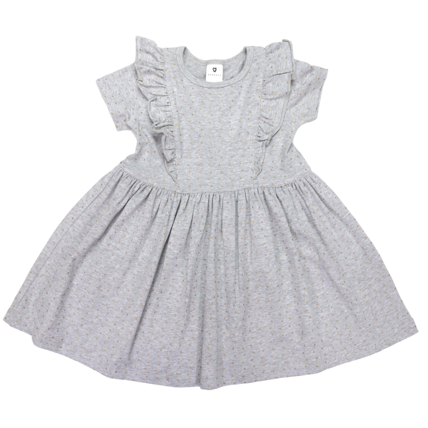 Spot of Gold Stretch Cotton Dress Grey