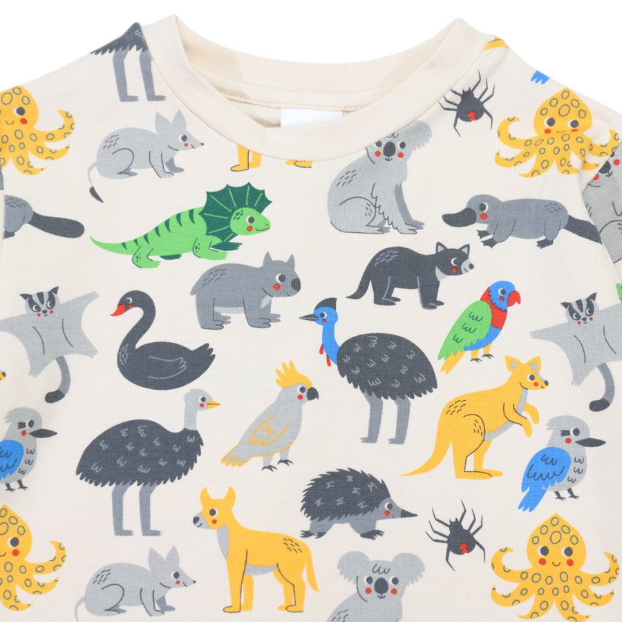 Australian Animals Pyjamas Beige