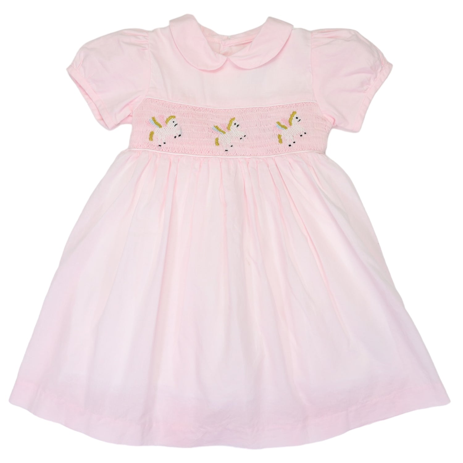 Unicorn Smocked Dress Light Pink