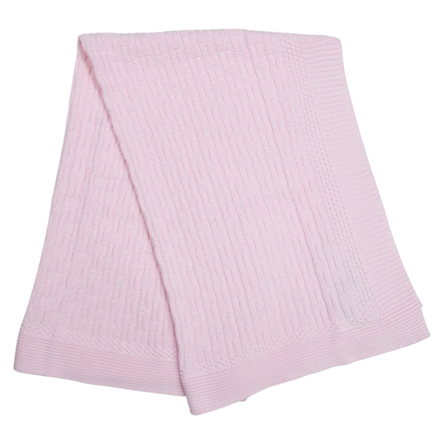 Textured Knit Blanket Light Pink
