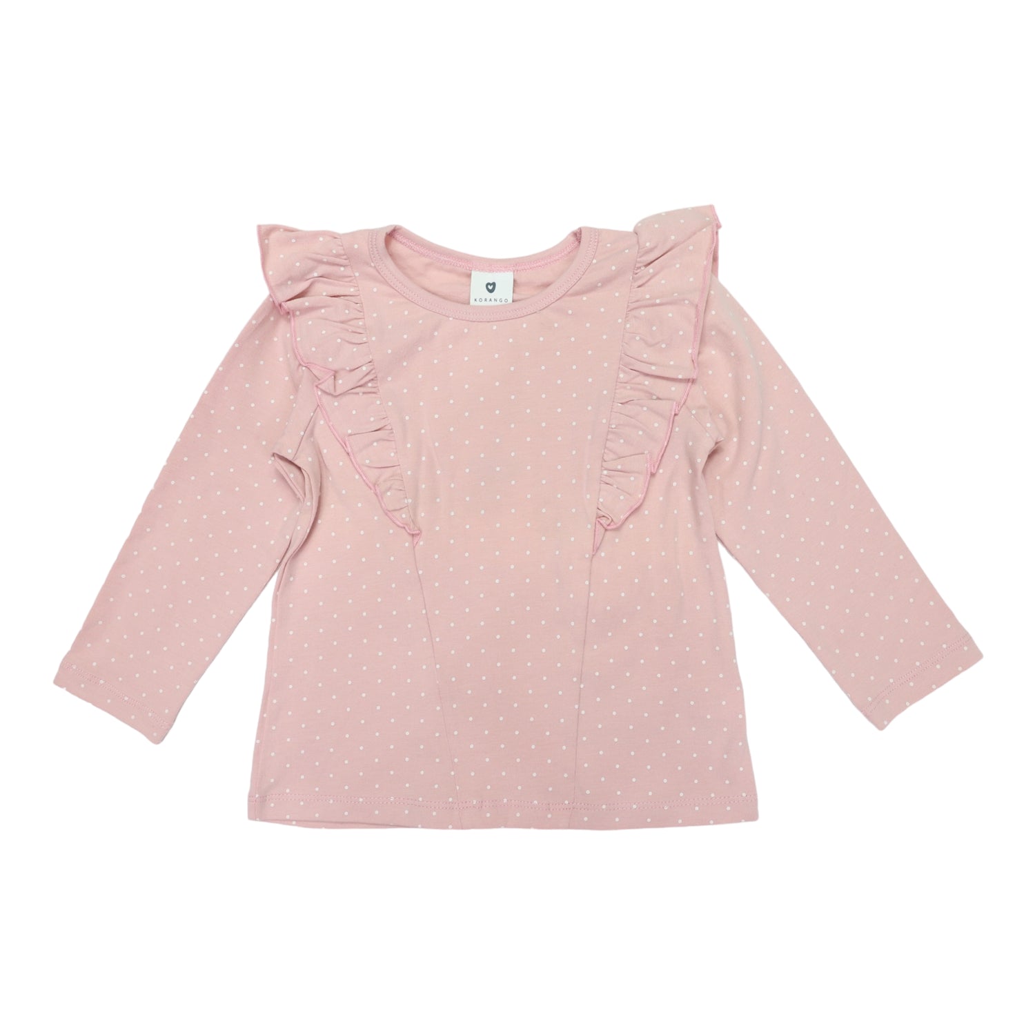 Polkadot Frill Top Pink