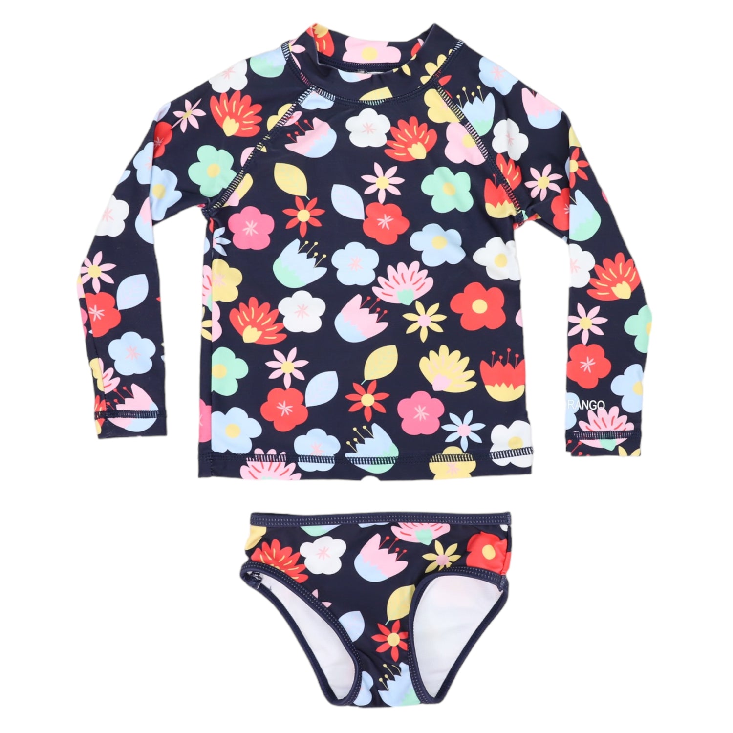 Flower Swim Suntop Set Navy