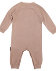 T-REX Embroidered Knit Onesie Chestnut