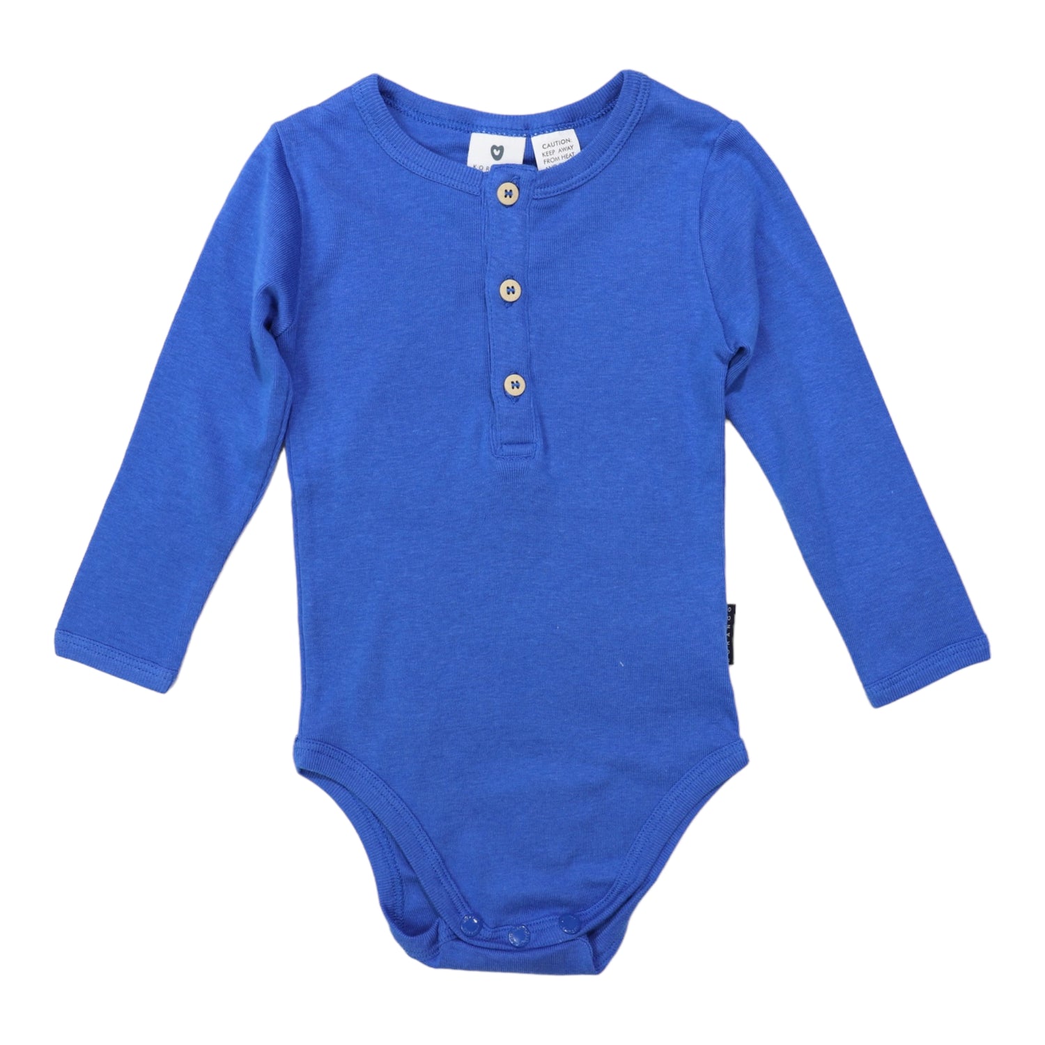 Cotton Modal Henley Bodysuit Blue