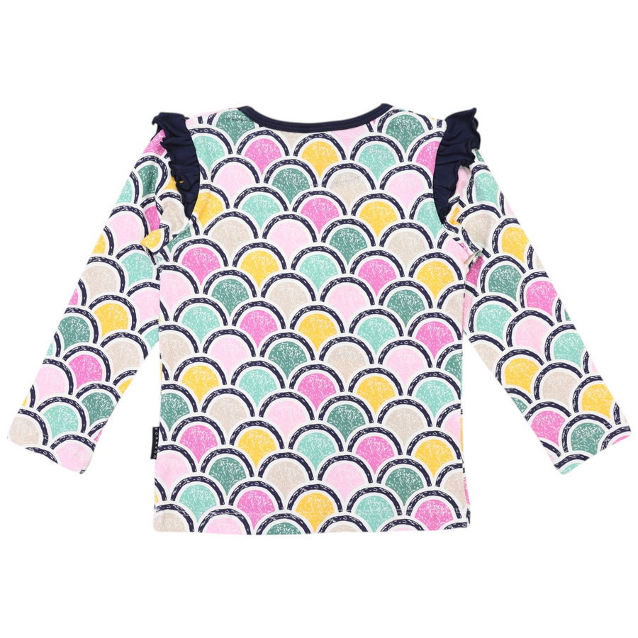 Arch Frill Print Tee Green