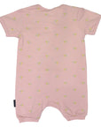 Unicorn Zip Short Sleeve Romper Dusty Pink