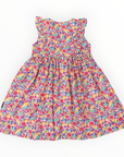 Bold Smocked Floral Dress Pink