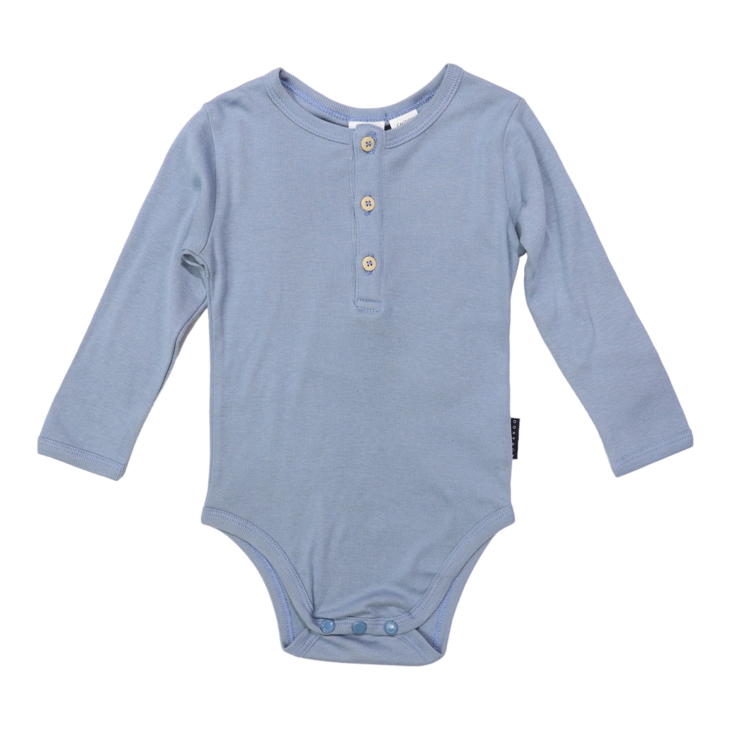 Cotton Modal Henley Bodysuit Dusty Blue