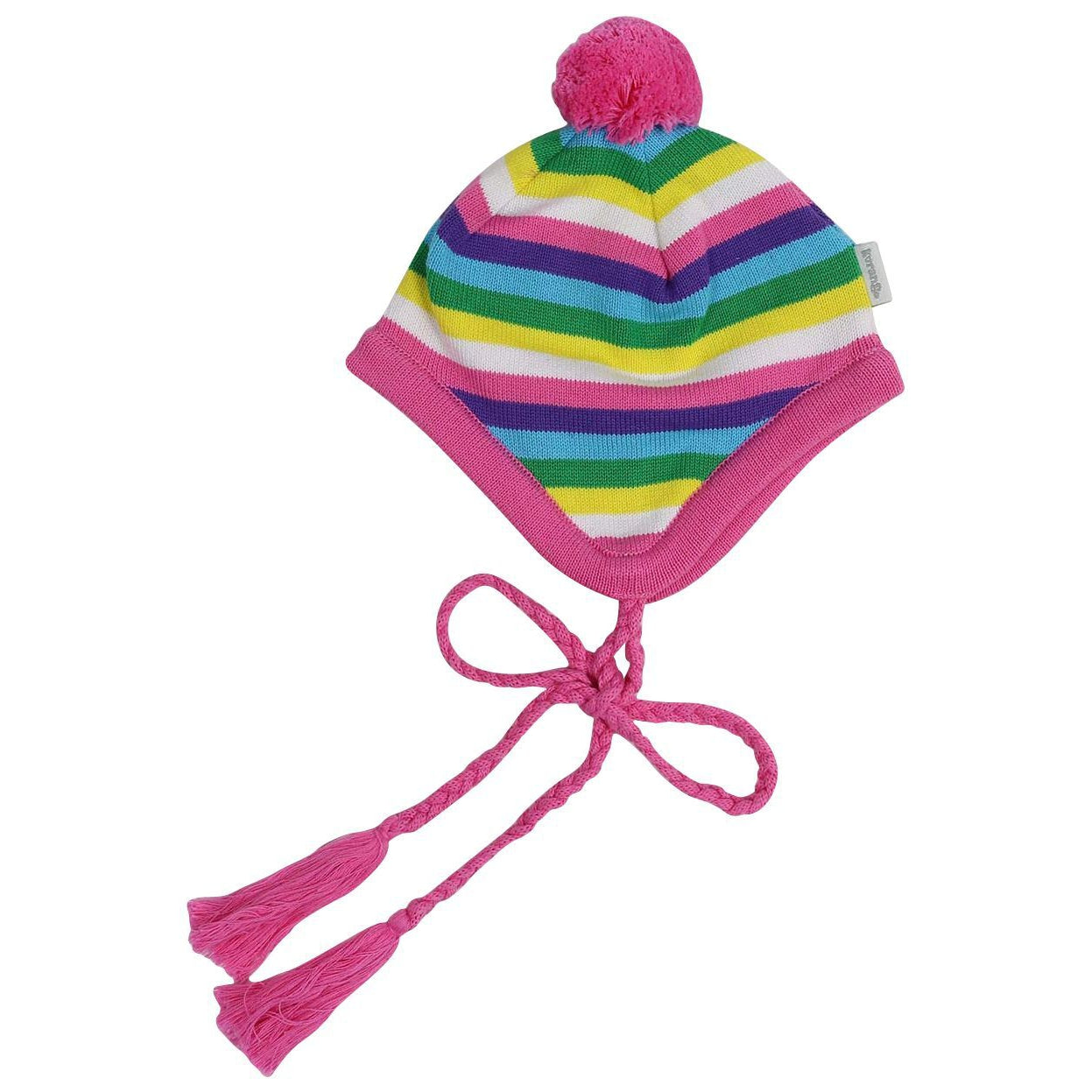 Lined Knit Beanie Rainbow Stripe