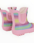 Glitter Rainbow Short Gumboot Pink
