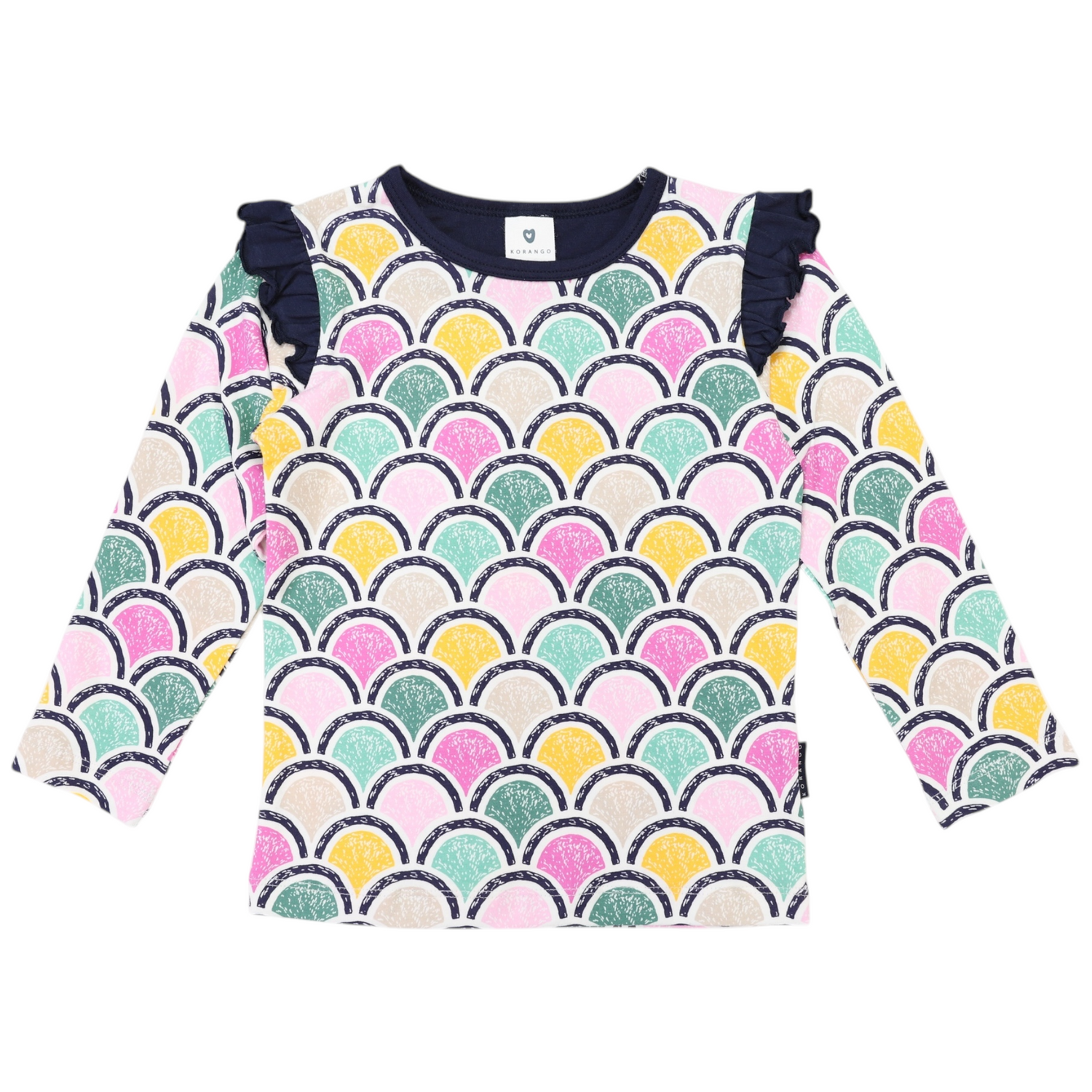 Arch Frill Print Tee Green