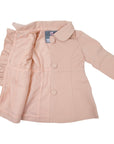 Frilled Collared Overcoat Faux Wool Dusty Pink