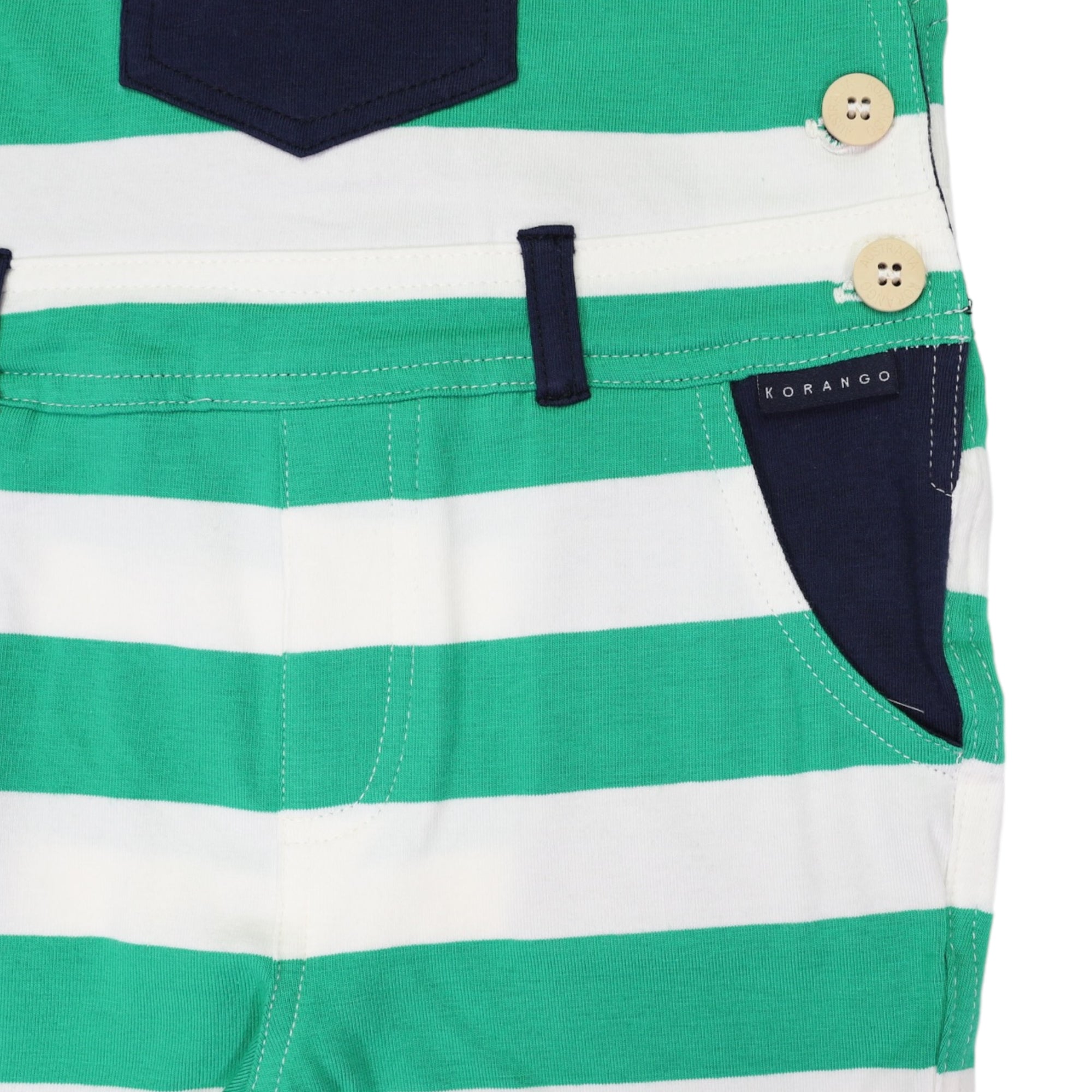 Striped Cotton Overall Green Stripe