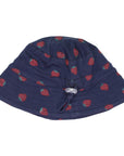 Strawberry Print Sun Hat Navy