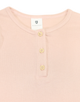 Cotton Modal Henley Top Dusty Pink