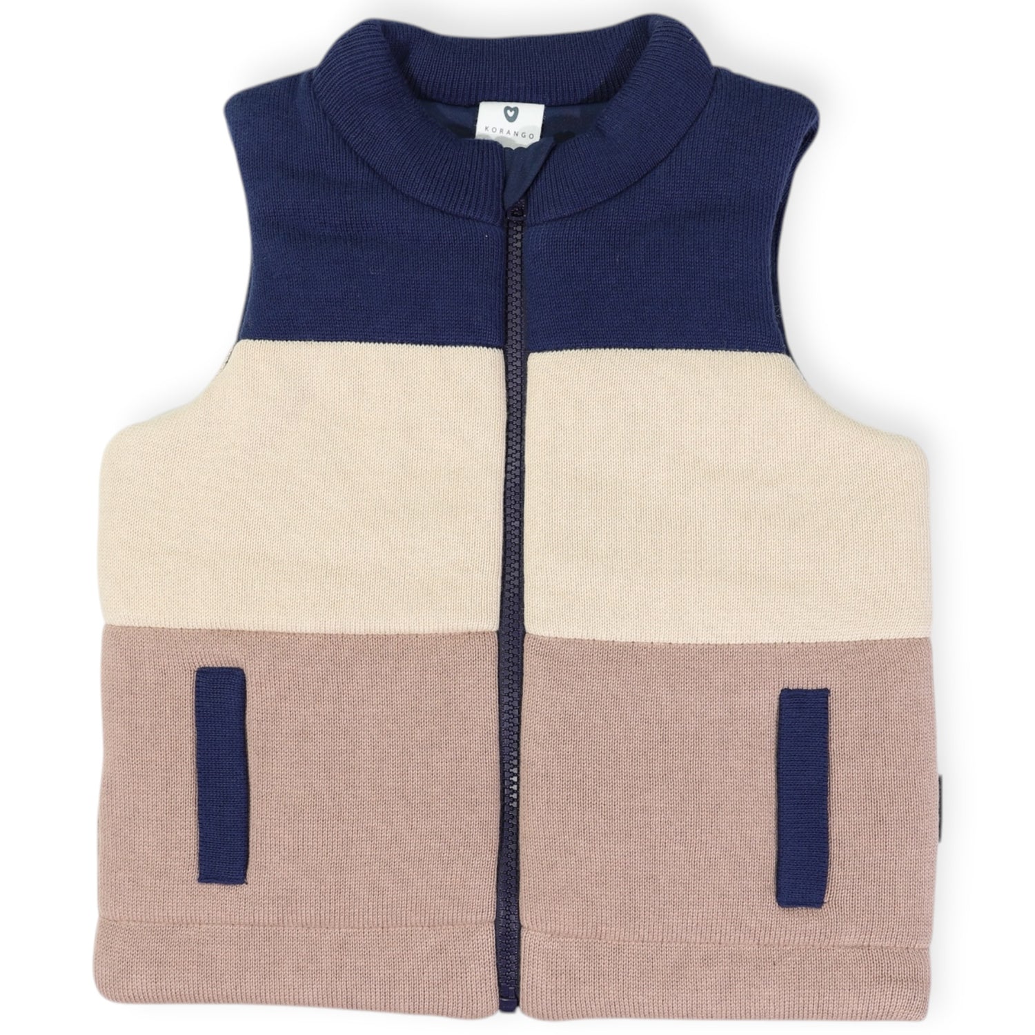Contrast Knit Vest Brown