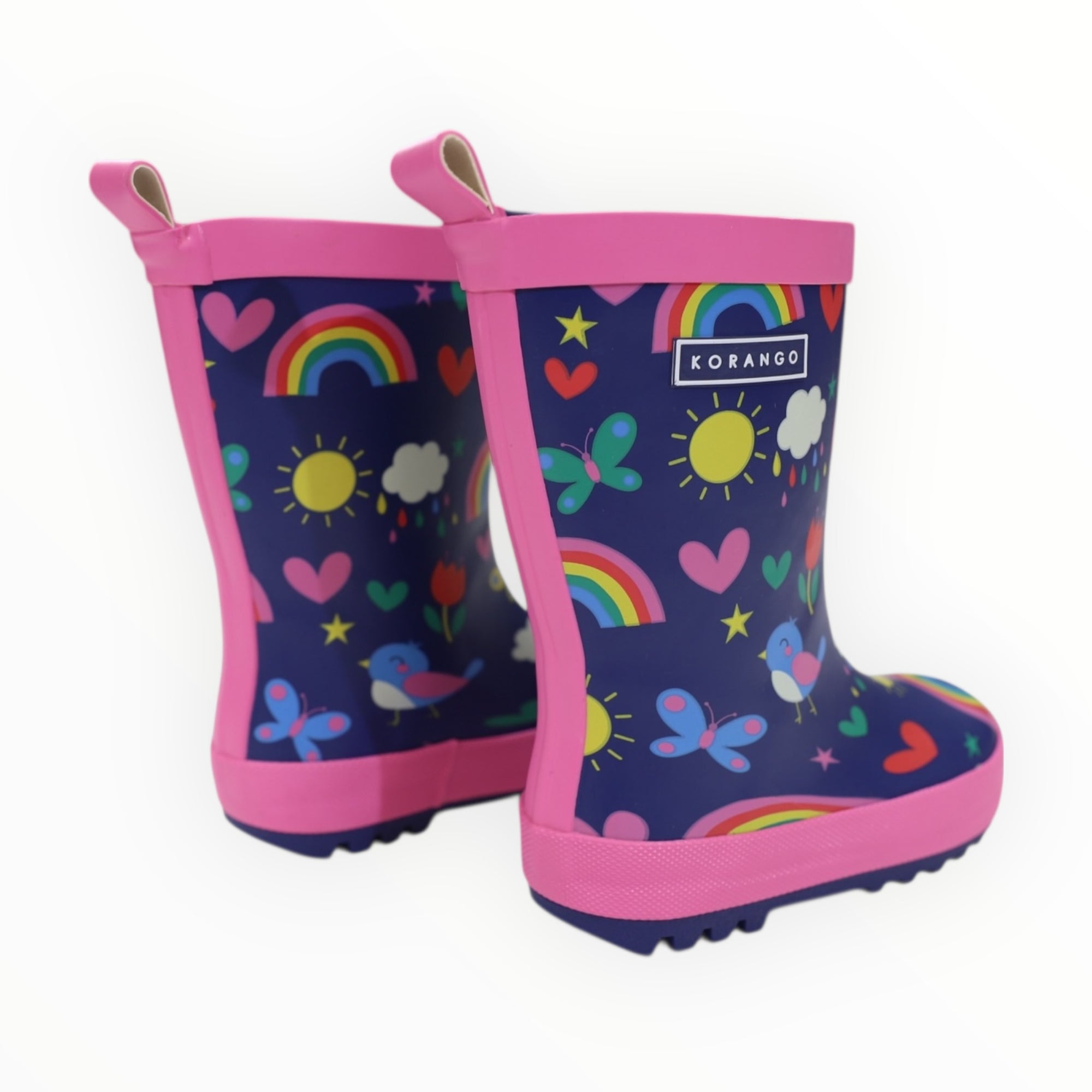 Spring Rainbow Gumboot Navy